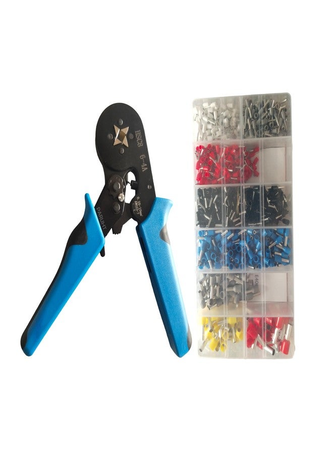 PARUHT Ferrule Crimping Tool Kit, Crimper Plier with 1200-Pcs Wire End Ferrules Adjustable Rachet Tool Kit for AWG 23-7 Electrical Wire Connectors, 0.25-10mm² Black FTC-2510 - Image 4